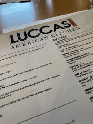 Menu photo 1 Luccas American Kitchen Leominster, MA Menu photo 1 Luccas American Kitchen Leominster, MA