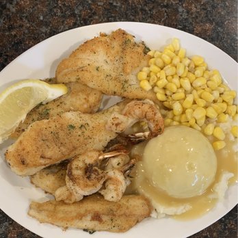 Farmers Cafe - Grilled Seafood Feast (3 Cod, 3 Perch, and 3 Shrimp)! - American Near Me - Carleton, Michigan