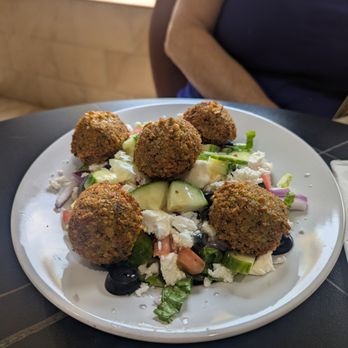 Oregano Thyme - Greek Salad with falafel - Mediterranean Near Me - Troy, New York