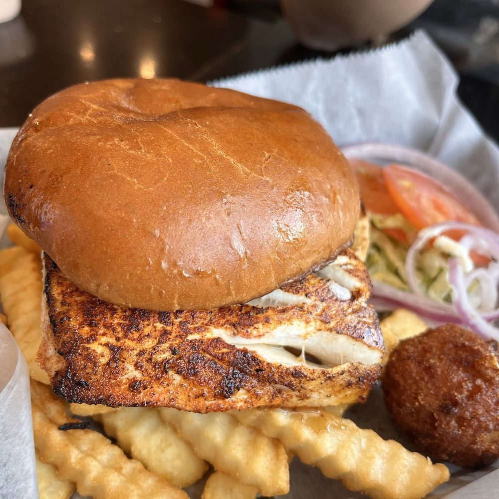 Dockside Seafood Restaurant - Blackened Mahi sandwhich - Seafood Near Me - Jacksonville Beach, Florida Dockside Seafood Restaurant - Blackened Mahi sandwhich - Seafood Near Me - Jacksonville Beach, Florida