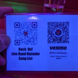 Powerhouse Pub - QR code for Tuesday nights Live band Karaoke.