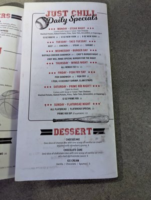 Menu photo 2 Just Chill Pub & Grill Lynnwood, WA