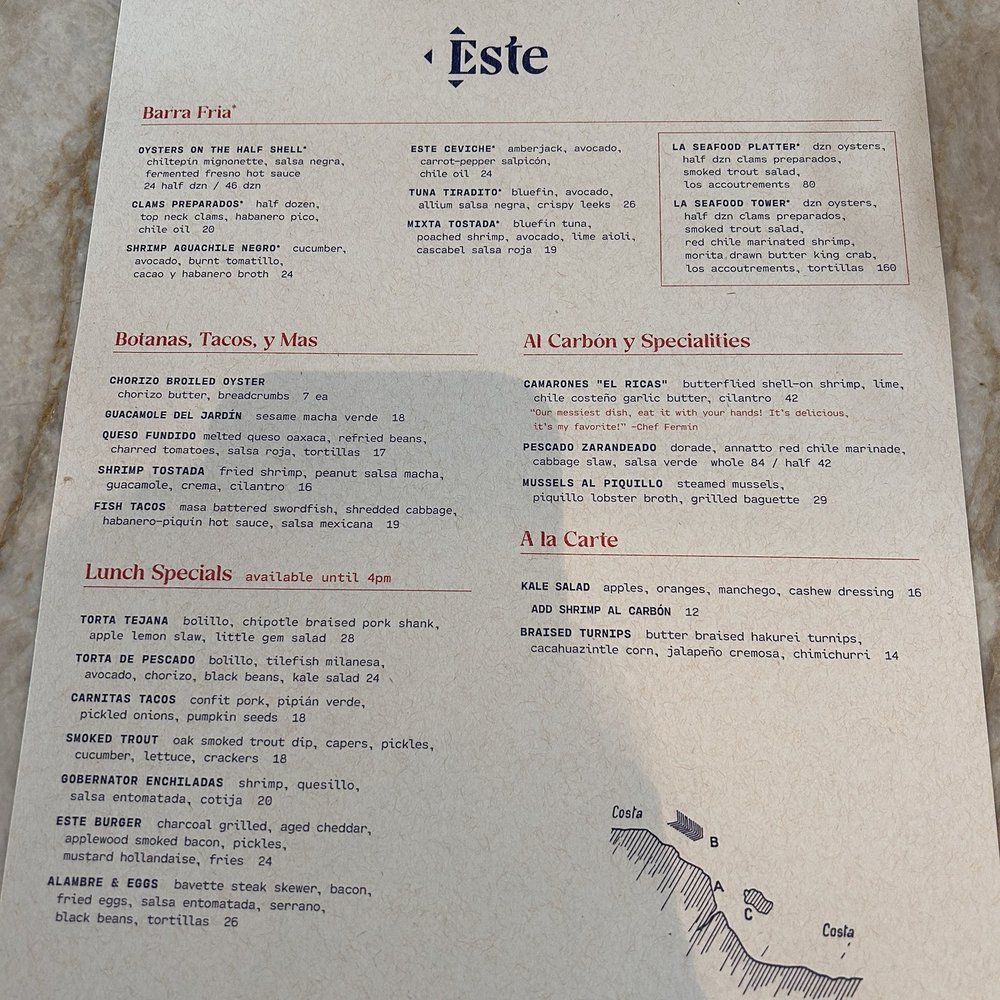 Este - Menu 2.10.23 - Seafood Near Me - Austin, Texas Este - Menu 2.10.23 - Seafood Near Me - Austin, Texas