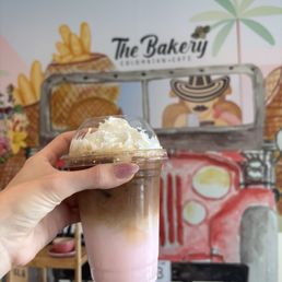 Iced pink latte