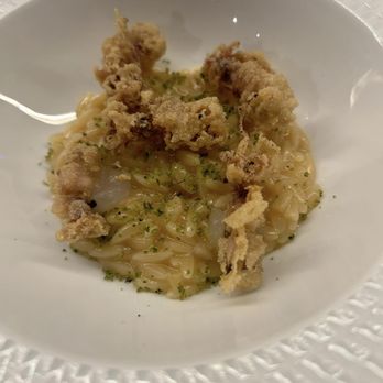 La Devozione - Orzo all'acqua di pomodiri e calamaro spillo - Italian Near Me - New York, New York La Devozione - Orzo all'acqua di pomodiri e calamaro spillo - Italian Near Me - New York, New York