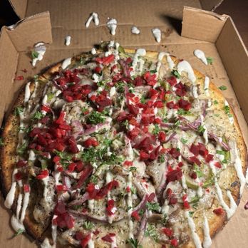Beer City Pizza - Killah Beets on the Shawarm (GF crust, vegan cheese) - Pizza Near Me - Asheville, North Carolina Beer City Pizza - Killah Beets on the Shawarm (GF crust, vegan cheese) - Pizza Near Me - Asheville, North Carolina