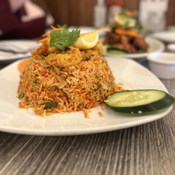 Aama's Kitchen - shrimp briyani topped with cashews - Himalayan/Nepalese Near Me - Hayward, California Aama's Kitchen - shrimp briyani topped with cashews - Himalayan/Nepalese Near Me - Hayward, California