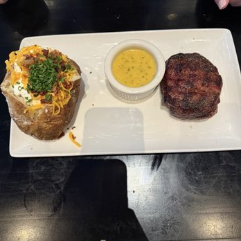 Kaluz  Restaurants - Filet Mignon with Loaded Baked Potatoe - New American Near Me - Plantation, Florida