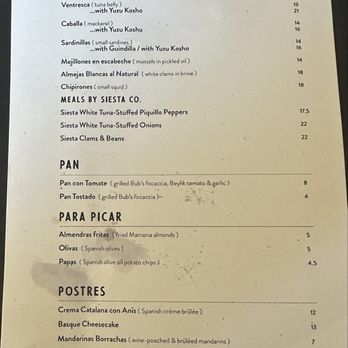 Bar Siesta - Menu - Spanish Near Me - Los Angeles, California Bar Siesta - Menu - Spanish Near Me - Los Angeles, California