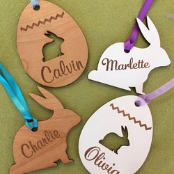 As You Wish Custom Laser Engraving - Tags for Easter baskets, or favors for your Easter dinner.