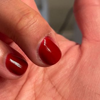 M2 Nail Lounge - She used a drill on the far top right cuticle and didn't push back the top left cuticle so it's crooked. - Nail Salons Near Me - Alhambra , California