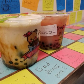 MooMooChaa - Black and yellow, grapefruit yakult, both tubbies! - Bubble Tea Near Me - New York, New York MooMooChaa - Black and yellow, grapefruit yakult, both tubbies! - Bubble Tea Near Me - New York, New York