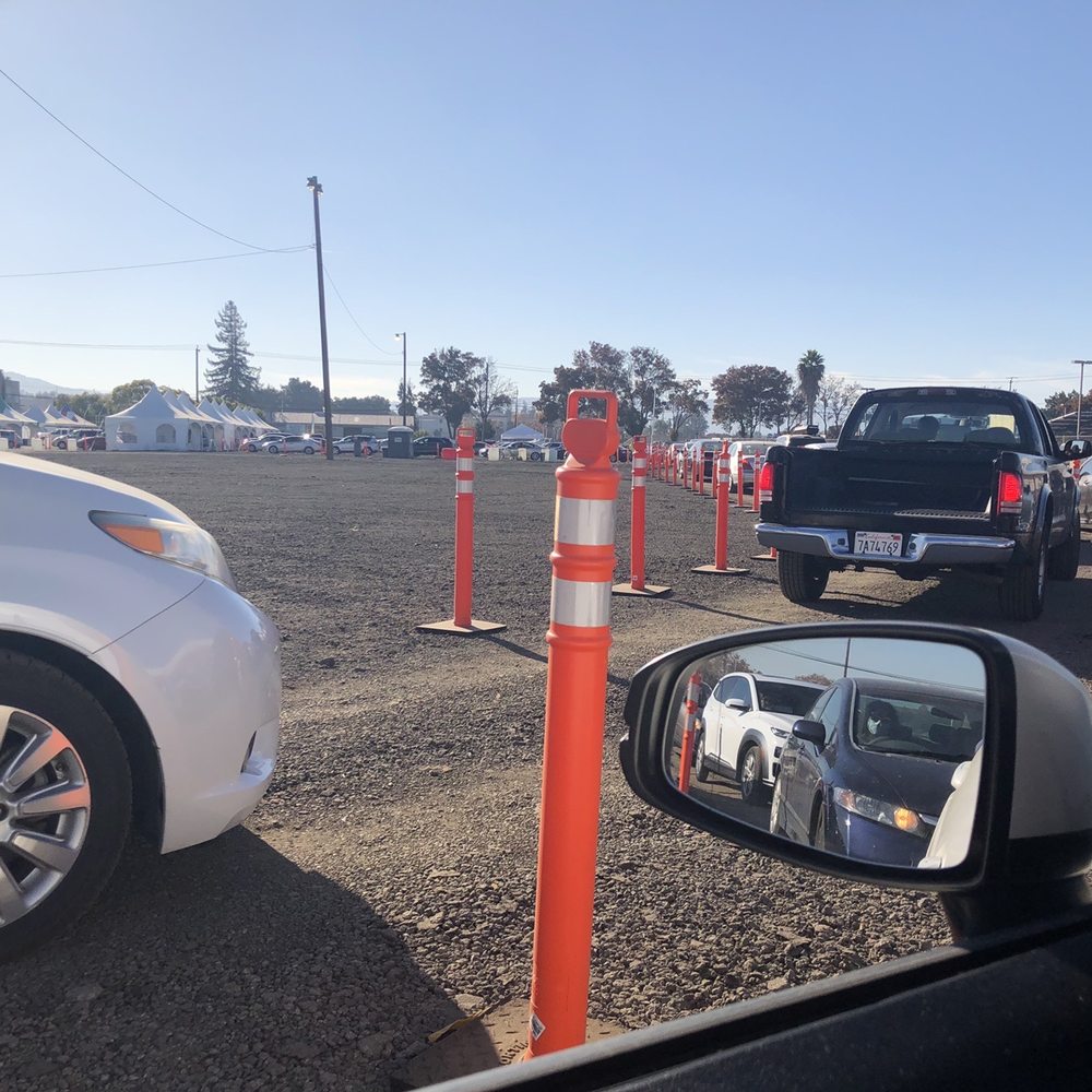 Two lines to get to the testing tents. Two lines to get to the testing tents.