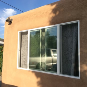 Lujan and Sons Construction - Windows replaced by Lujan and Sons, the stucco matches perfectly. - Roofing Near Me - Albuquerque, New Mexico