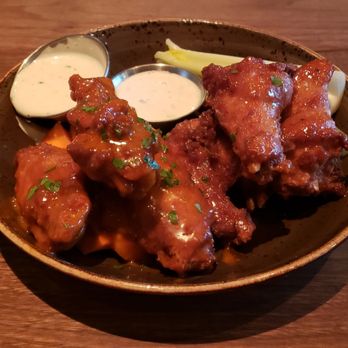 Eureka! - Chicken wings... half firecracker and almost half Eureka! bourbon-smoked dry rub - Burgers Near Me - Ontario, California Eureka! - Chicken wings... half firecracker and almost half Eureka! bourbon-smoked dry rub - Burgers Near Me - Ontario, California