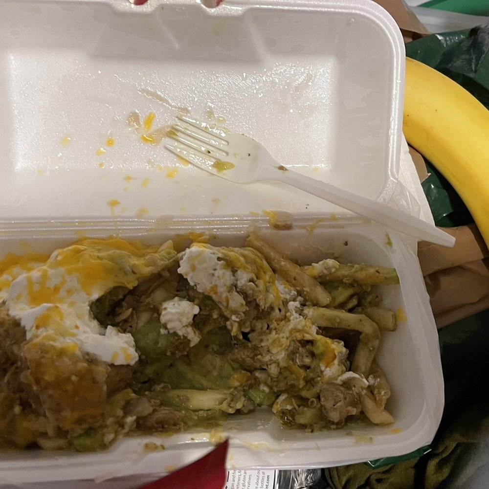 Abelinos Mexican Food - Chile verde fries supposedly with extra cheese. I paid for extra cheese. This was terrible. Literally less than 10 bites of food. $11.60 - Mexican Near Me - Redlands, California Abelinos Mexican Food - Chile verde fries supposedly with extra cheese. I paid for extra cheese. This was terrible. Literally less than 10 bites of food. $11.60 - Mexican Near Me - Redlands, California