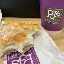 Pj's Coffee - Turkey Sausage with egg white and latte