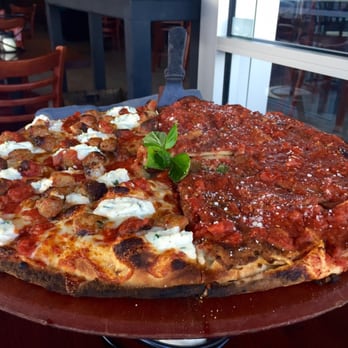 Anthony's Coal Fired Pizza & Wings - Specialty pizza, half eggplant and half meatball with ricotta. - Pizza Near Me - Commack, New York