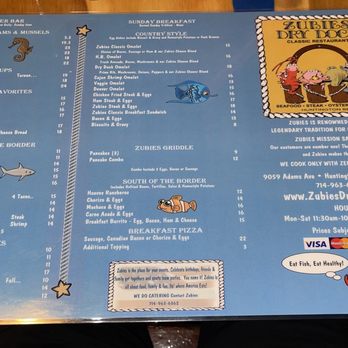 Zubies Dry Dock - Still the menu - American Near Me - Huntington Beach, California Zubies Dry Dock - Still the menu - American Near Me - Huntington Beach, California