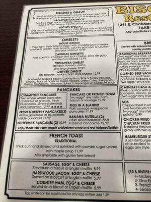 Menu photo 2 Biscuits Foothills Phoenix, AZ
