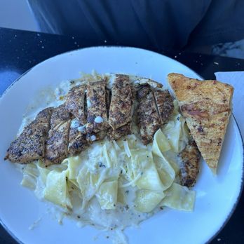 Lalla Grill Oceanside - Alfredo with Blackened Chicken Pasta - Seafood Near Me - Monterey, California Lalla Grill Oceanside - Alfredo with Blackened Chicken Pasta - Seafood Near Me - Monterey, California