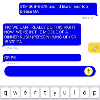 Aurelio's Pizza - A screenshot of a text message exchange with multiple messages about dinner plans and phone numbers. - Pizza Near Me - Schererville, Indiana