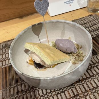 Ox & Tiger - Halo halo ice cream. Cake with mandarin oranges, coffee jelly, and earl grey whipped cream. - Filipino Near Me - San Francisco, California
