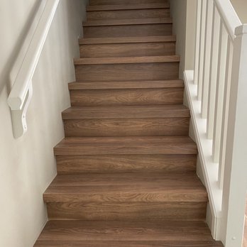 King of Floors - Medium walnut, custom stair nosing by Sava. - Flooring Near Me - Surrey, British Columbia King of Floors - Medium walnut, custom stair nosing by Sava. - Flooring Near Me - Surrey, British Columbia