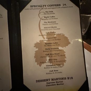 Wine Cellar Restaurant - Espresso & chocolate martinis are now on the dessert menu - New American Near Me - Los Gatos, California Wine Cellar Restaurant - Espresso & chocolate martinis are now on the dessert menu - New American Near Me - Los Gatos, California