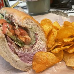 Club sandwich, soda, bbq chips Club sandwich, soda, bbq chips