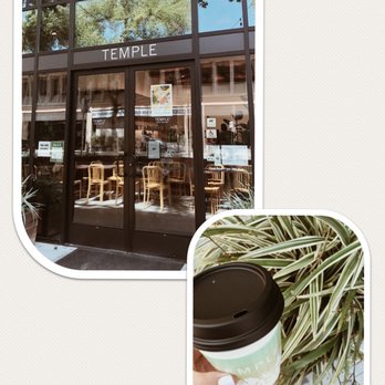 Temple Coffee - Store front & Temple's to go cup - Coffee & Tea Near Me - Sacramento, California
