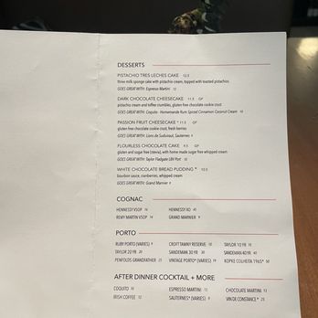 Bavette Grill - Dessert menu - New American Near Me - Plano, Texas