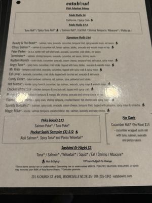 Menu photo 2 Eatabowl Mooresville, NC