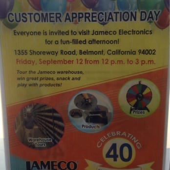 Jameco Electronics - Jameco appreciates it's customers! - Hobby Shops Near Me - Belmont, California