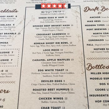 Hundred Proof - Brunch menu - San Diego, CA