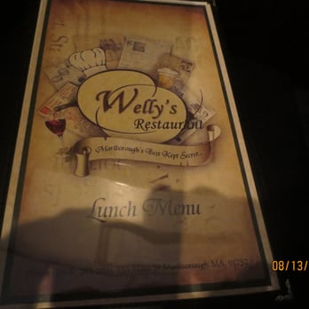 Welly's Restaurant - menu cover - American Near Me - Marlborough, Massachusetts Welly's Restaurant - menu cover - American Near Me - Marlborough, Massachusetts