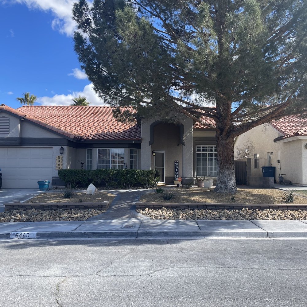 Front yard landscape conversion from grass to desert landscaping.