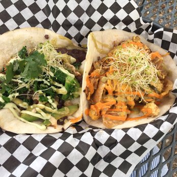 The Vegan Nom - Avocado on the left, migas on the right! - Vegan Near Me - Austin, Texas