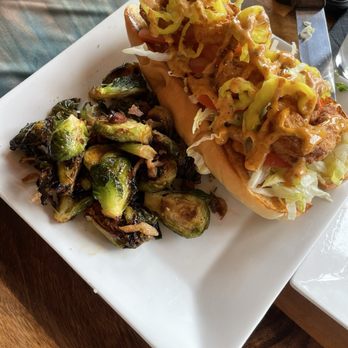 Scottie's On The River - Shrimp The Po' Boys with Brussel sprouts. - Seafood Near Me - Chattanooga, Tennessee Scottie's On The River - Shrimp The Po' Boys with Brussel sprouts. - Seafood Near Me - Chattanooga, Tennessee