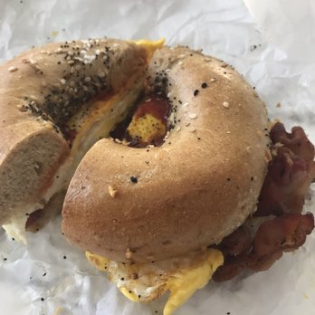 Planet Bagel - Bacon, Egg & cheese on WW Everything - Bagels Near Me - Keyport, New Jersey