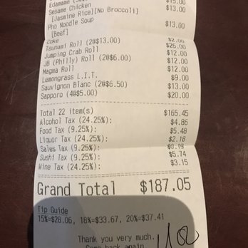 Thai Samurai - This was our bill. Take a look at all of the "taxes" they charged us. Legit or not? - Thai Near Me - Nashville, Tennessee Thai Samurai - This was our bill. Take a look at all of the "taxes" they charged us. Legit or not? - Thai Near Me - Nashville, Tennessee