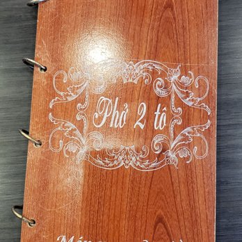 Pho 2 To - Cool Menu presentation - Vietnamese Near Me - Westminster, California