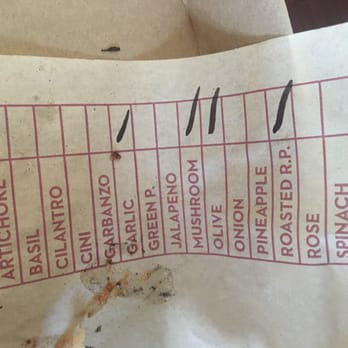 MOD Pizza - This was the order slip under my pizza so it shows they just didn't finish the final step - Pizza Near Me - Alameda, California