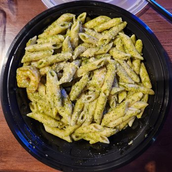 Pastaphony Rodeo 39 - Penne Pasta w/ Pesto Sauce and Shrimp 2/5 - shrimps great, pasta super bland - Italian Near Me - Stanton, California Pastaphony Rodeo 39 - Penne Pasta w/ Pesto Sauce and Shrimp 2/5 - shrimps great, pasta super bland - Italian Near Me - Stanton, California