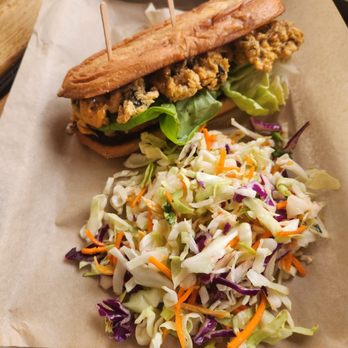 Seasurf Fish Co - Deep fried oyster po boy ($13.99): decent but lacking protein. Better with tons of chicken mixed with some shrimp. 7.5/10 rating. - Seafood Near Me - Del Mar, California Seasurf Fish Co - Deep fried oyster po boy ($13.99): decent but lacking protein. Better with tons of chicken mixed with some shrimp. 7.5/10 rating. - Seafood Near Me - Del Mar, California