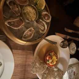 oysters and tuna tartar oysters and tuna tartar