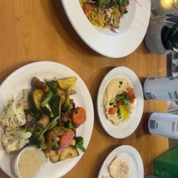 Falafel Bowl  Wood-Fired Veggies  Bowl Lick of humas  Was a great meal,
