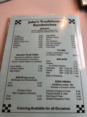 Menu photo 1 Jake's Place Darien, CT