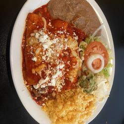 Three enchilada plate