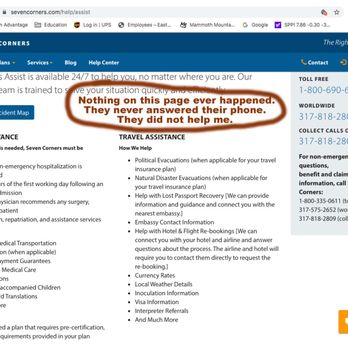 Seven Corners - From the Seven Corners website...the only thing they took was my money. - Insurance Near Me - Carmel, Indiana